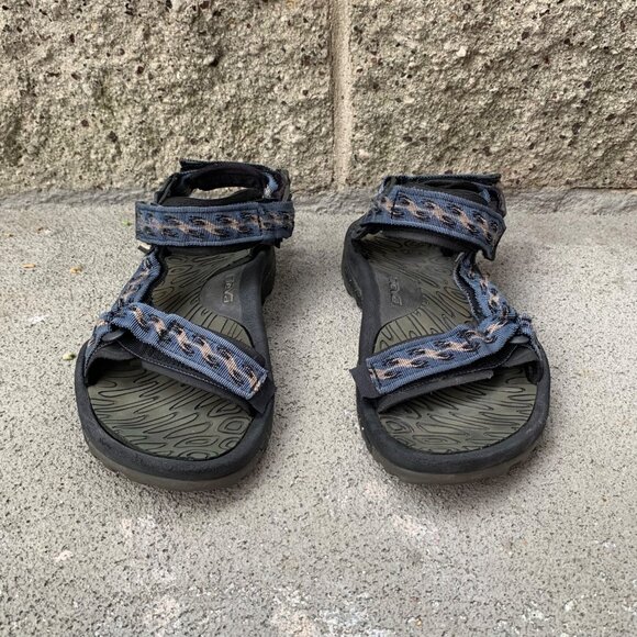TEVA Geometric Sport Sandals Mens 10 Black Blue Shoes Outdoor Adventure Footwear - Picture 11 of 11
